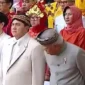 Menteri Badan Usaha Milik Negara (BUMN) Erick Thohir dan Menteri PUPR Basuki Hadimuljono saat upacara Hari Ulang Tahun (HUT) Kemerdekaan Indonesia. (Instagram.com/@erickthohir) 
